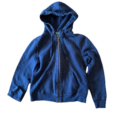 Lauren Ralph Lauren Navy Blue Women's Size Small Full Zip Hoodie Pockets