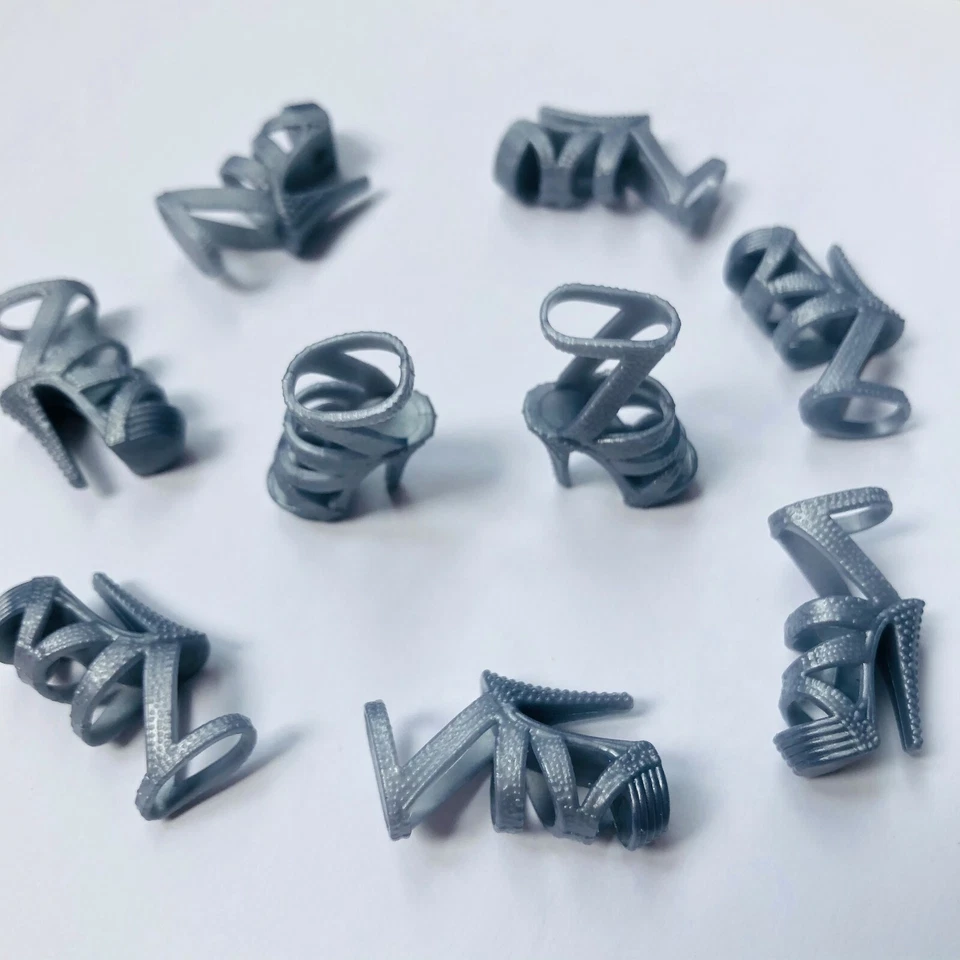 42 Pares Zapatos Silicona Flexibles Color Plata para Muñeca 11.5" Zapatos S22 Foto 3 de 4