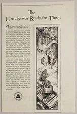 1928 Print Ad Bell Telephone System Man Phones Ahead to Book Family Cottage