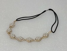 Vintage Rhinestone Faux Pearl Hair Headband Elegant Bridal Wedding Formal