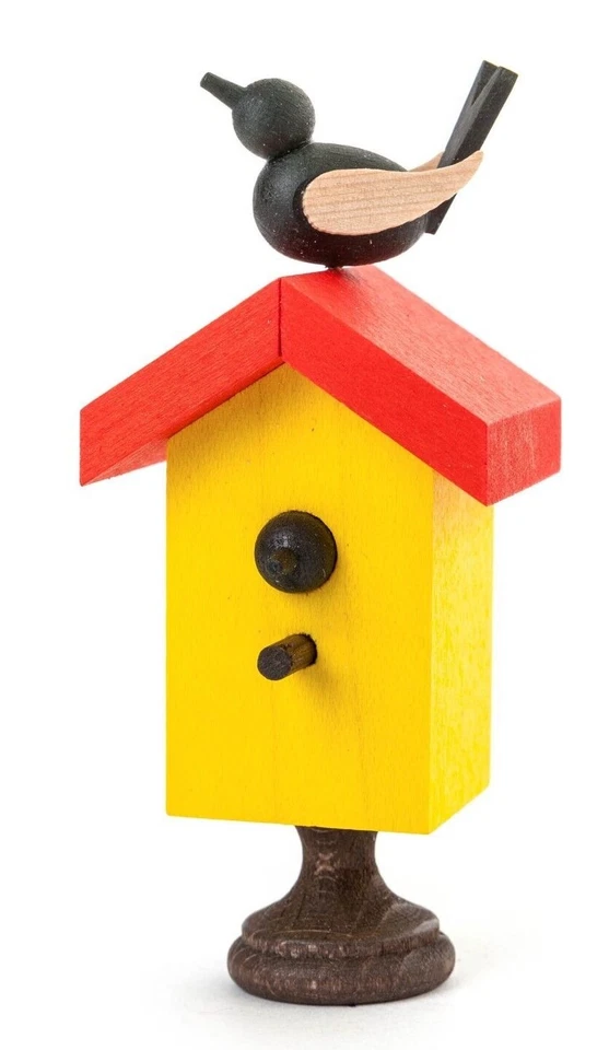 ROBBY WEBER Holzspielzeug Starenkasten mit Singvogel Erzgebirge