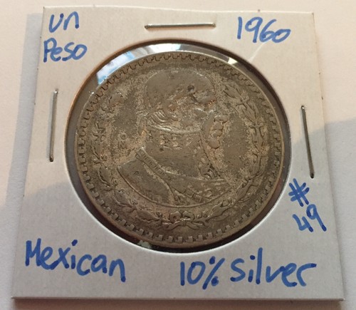 un peso 1960 mexican coin 10% silver