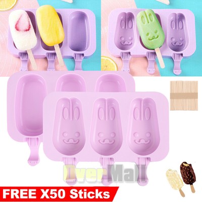 Silicone Ice Cream Mold Ice Lolly Cartoon Ice Pop Maker Homemade DIY Accessories