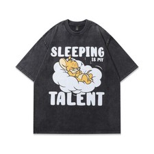 Unisex Teens Trendy Graphic T-shirt Short Sleeve Cool Washed Retro Tees