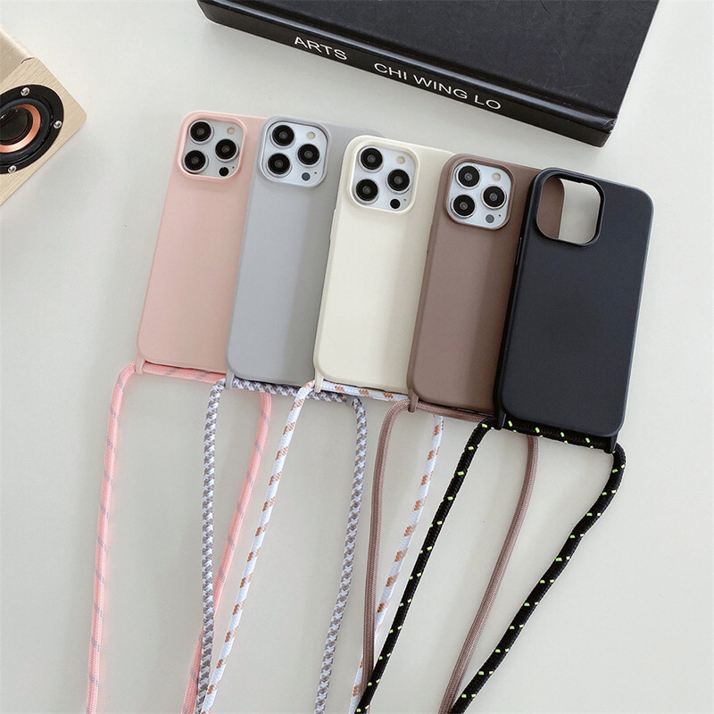 iPhone 14 13 12 11 Pro Max XR 8 Plus Shockproof Case with Neck Strap  