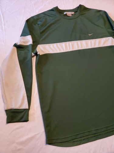 Nike Longsleeve Green and White Roundneck Mens Synthetic XL - Picture 2 of 12