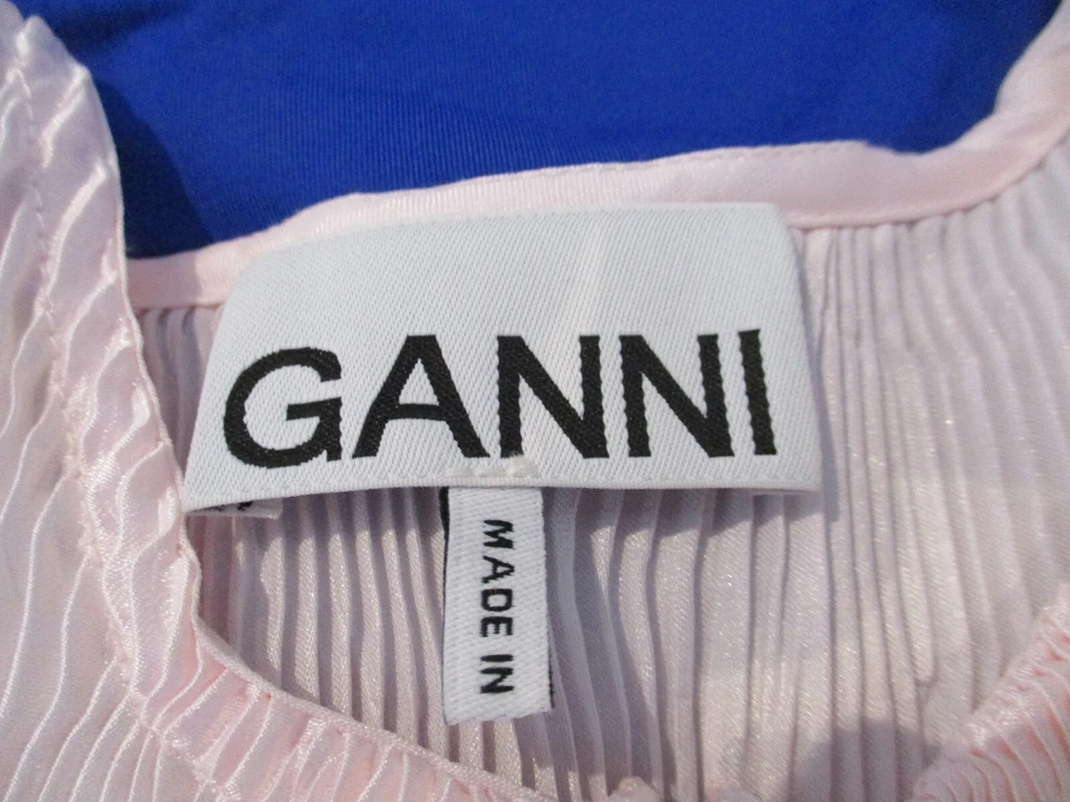 Gianni Mujer Vestido Cambio Plisado Rosa 32 Manga Abullonada Cintura Cinturón Foto 2 de 4