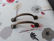 2 anciennes poignée de porte tiroir commode bureau ou autre laiton massif