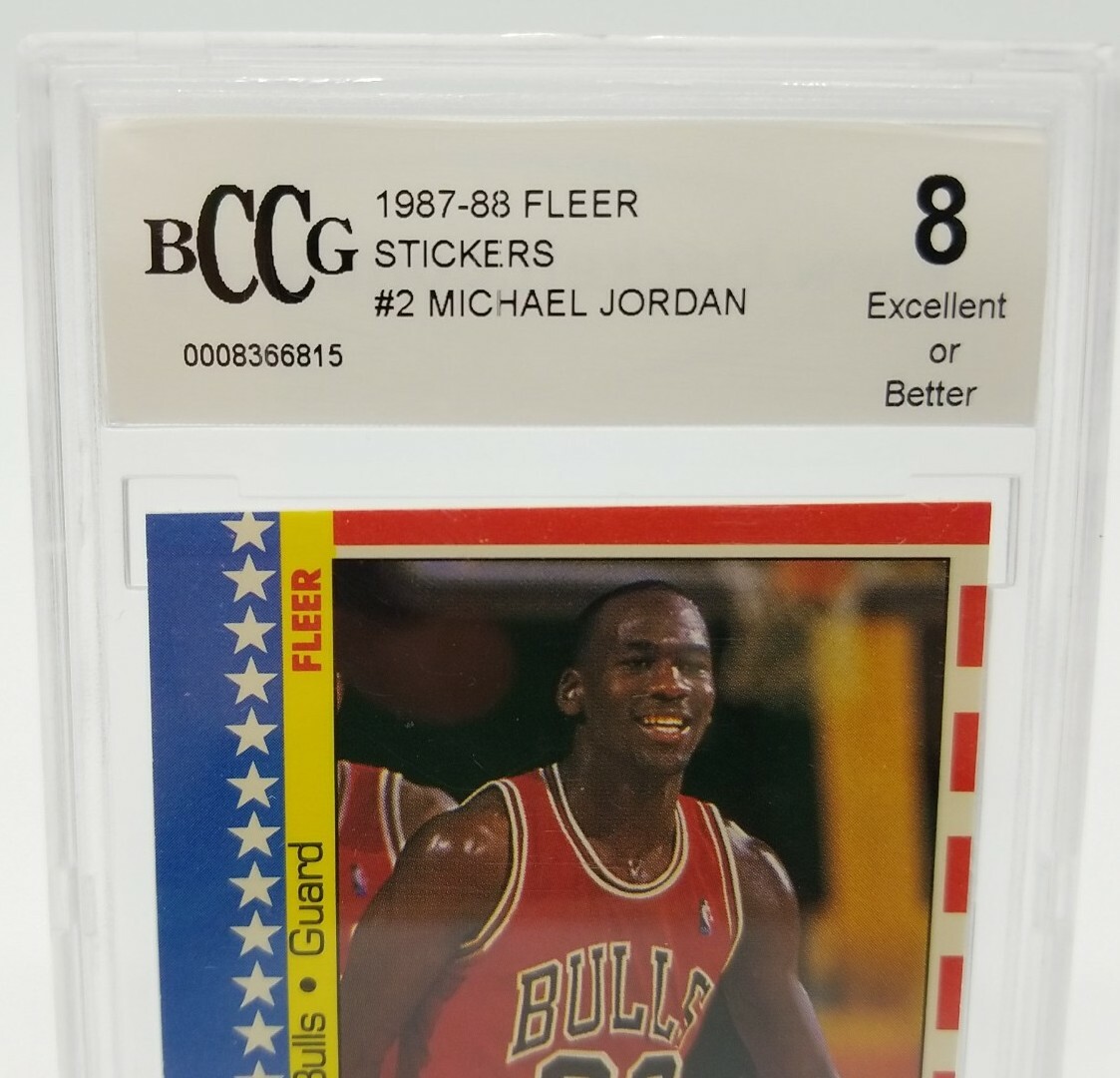 1987-88 Fleer MICHAEL JORDAN Sticker #2 BCCG 8 Excellent or Better