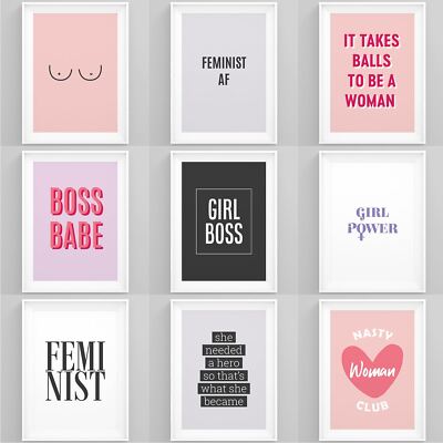 Feministische Poster weiblich ermächtigt gerahmter Druck Zitate Wandkunst für Mädchen weiblich
