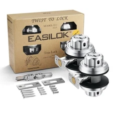 EASILOK E11 Twist To Lock Deadbolt Easy Fast Secure Keyless Locking Stainless