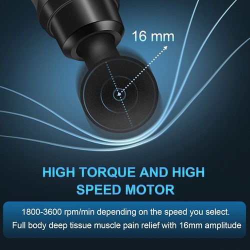 Massage Gun Deep Tissue, Muscle Percussion Massager with 30 Speeds Quiet LCD - Picture 4 of 7