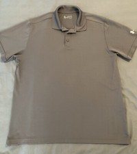 Under Armour Golf Polo Gray HeatGear Loose Short Sleeve Men's 2XL Casual