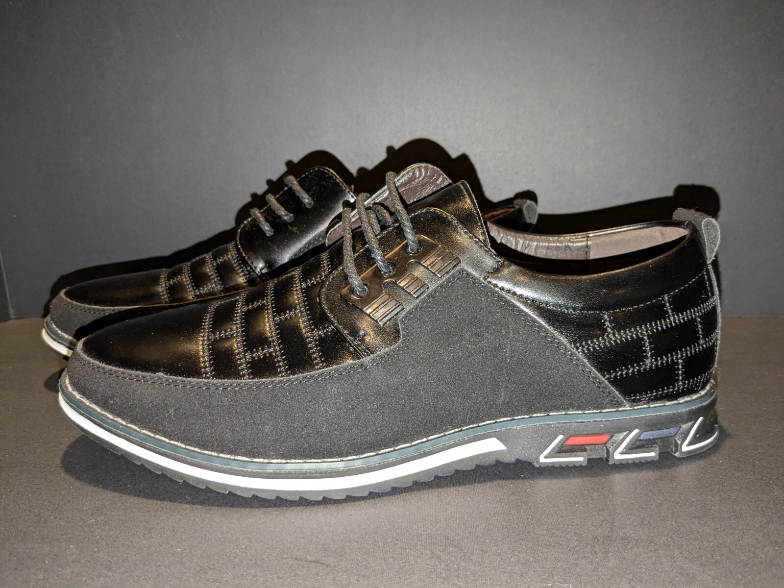 SAOLA GATSBY Oxford Derby scarpe uomo comode in pelle nere taglia 7 EU 40