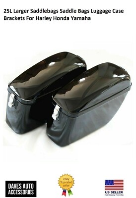 Luggage Saddle Cases Brackets Saddle Bag 25L Larger Fits 1998-2007 Honda VTX1800