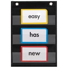 - 9" Wide x 11" Tall Pocket Chart Black - Sturdy Pocket Chart for Classroom f...