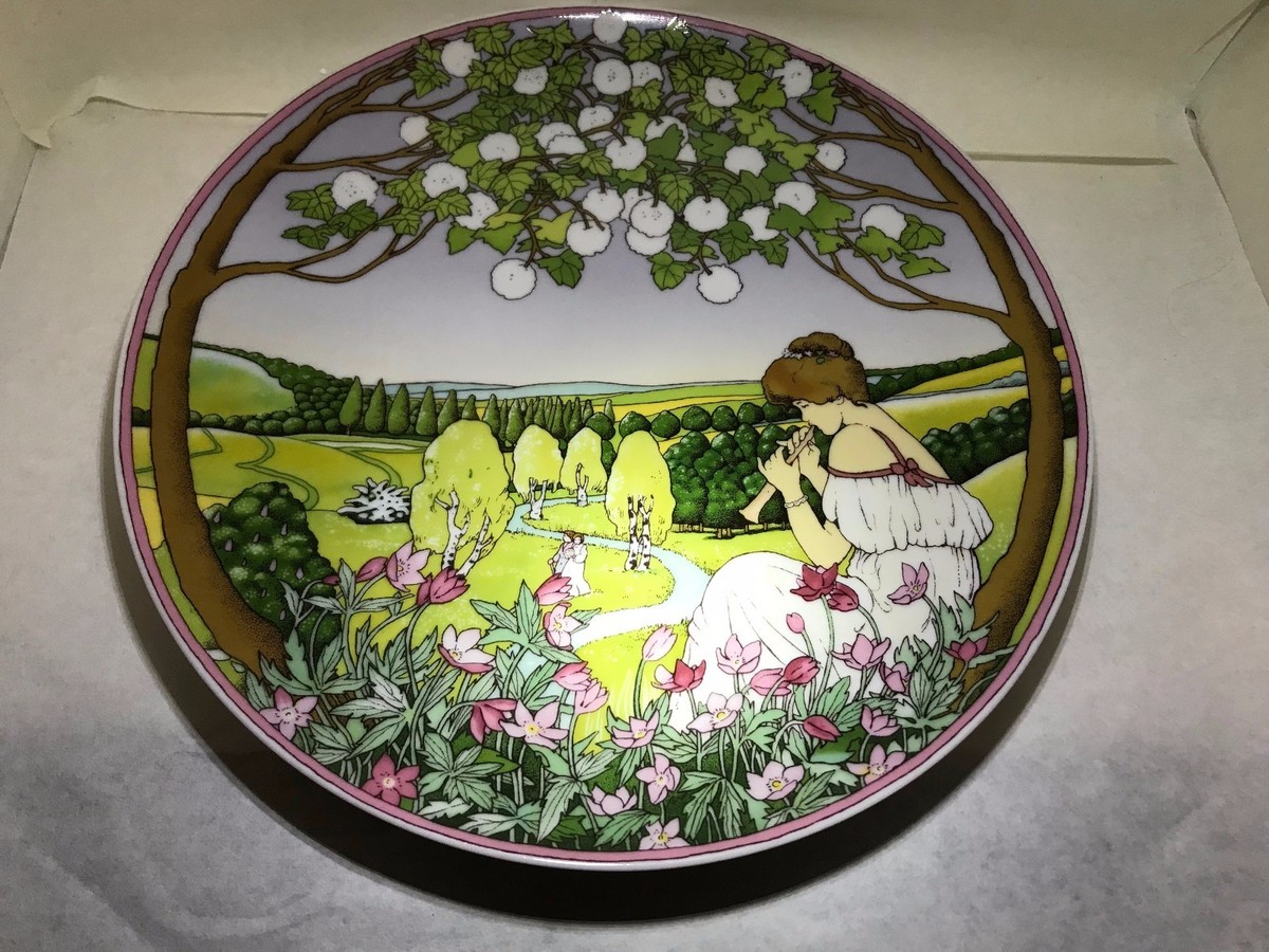 Villeroy & Boch/Heinrich Vier Jahreszeiten 4 Sammelteller Deutsche. Krebshillfe