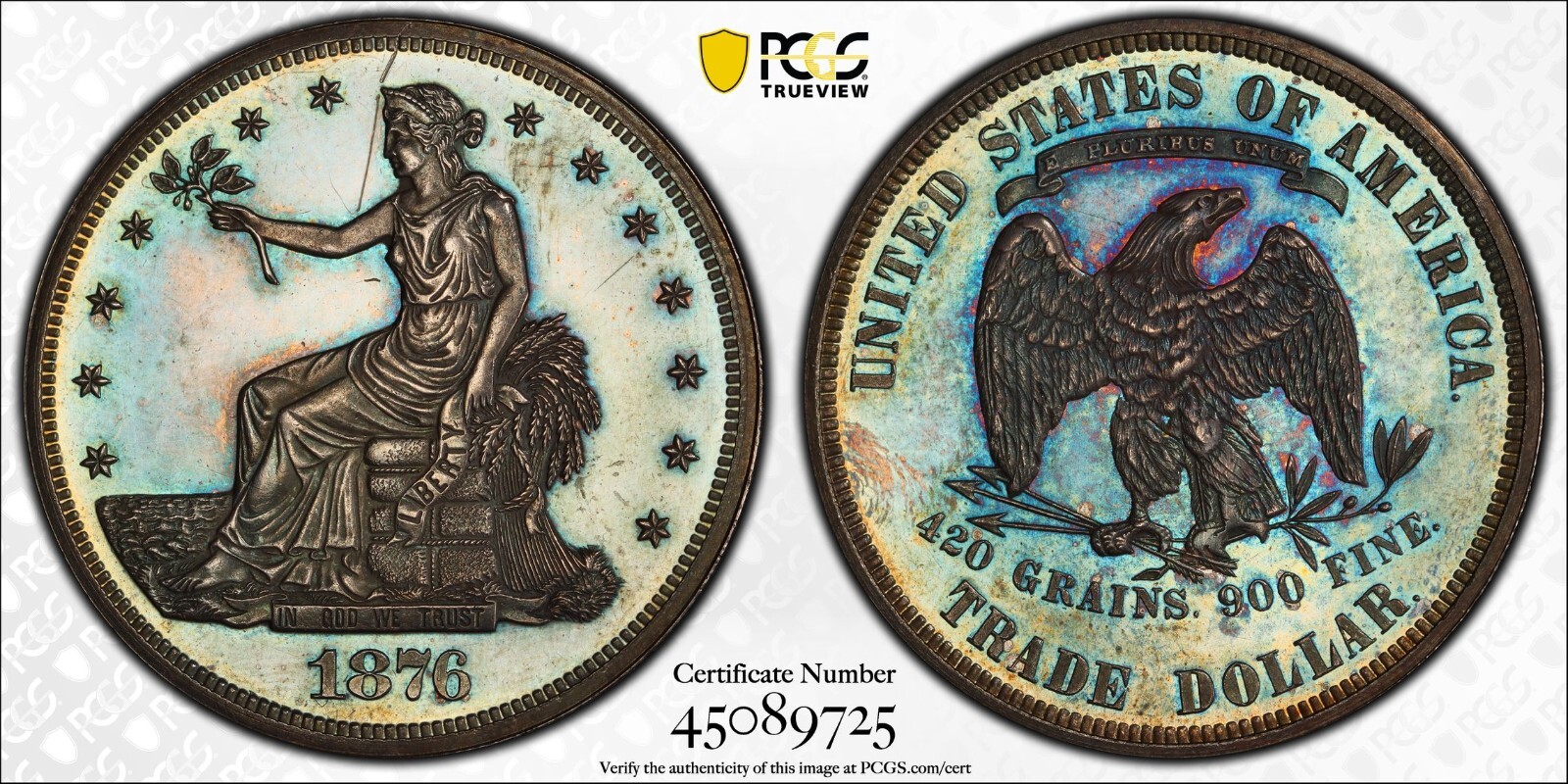 1876 T$1 PCGS Genuine
