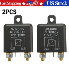 2PCS 12V 100Amp 4-Pin Heavy Duty ON/OFF Switch Split Charge Relay For Auto Boat