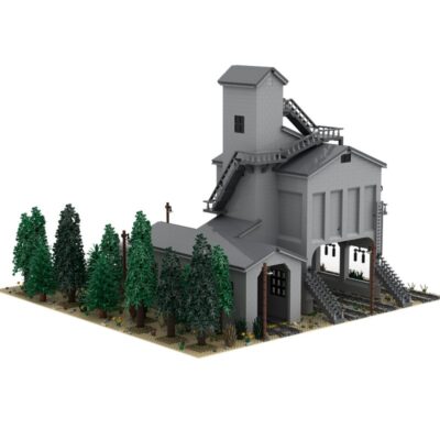 Modern Coaling Tower for Railroad Train Theme 7545 teile Bausets MOC-64664