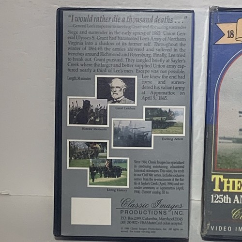 The Civil War 125th Anniversary Series 1862 Antietam, 1865 Appomattox 2 VHS Tape - Picture 3 of 12