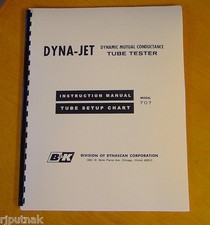 New SETUP Chart + Manual for B&K 707 Tube Tester Checker *2* schematics versions