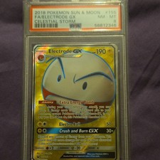 Pokémon 2018 Electrode GX Full Art Ultra Rare Sm-Celestial Storm PSA 8