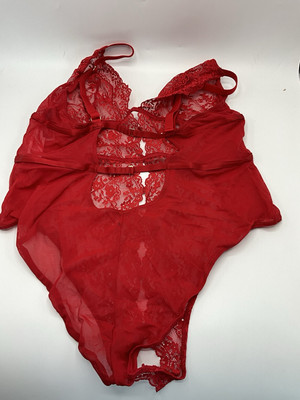 Adore Me Red Lacey Bodysuit Sz XL