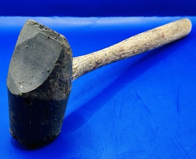 Vintage Hard Rubber Demolition Mallet 5''x 2.5'' Hammer 14.5''