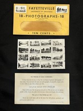 Fayetteville AR Univ Arkansas 18 Photo Stamps Complete w/ Orig Env