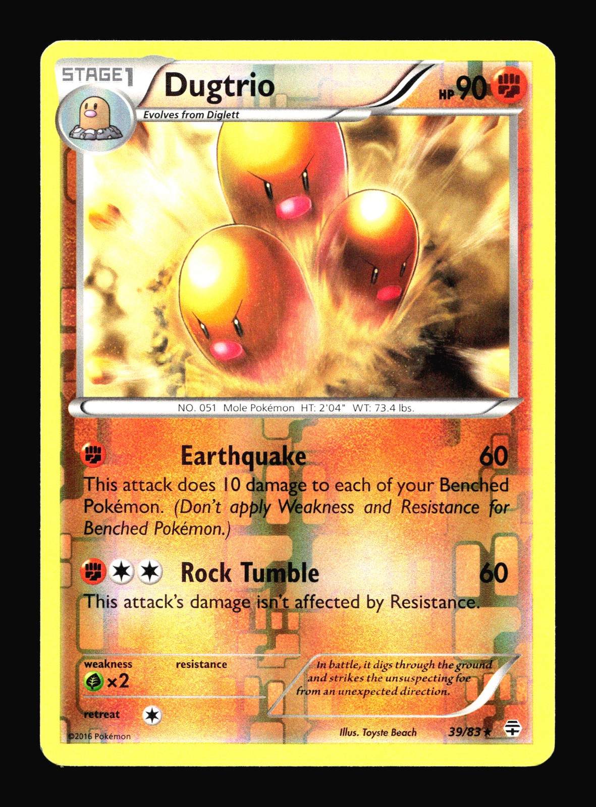 Dugtrio Generations #39/83 Reverse Holo Rare Pokemon Card T2-1142