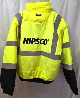 Nipsco Kishigo HI VIS Reflective Bomber Size L Heavy Coat Model JS121