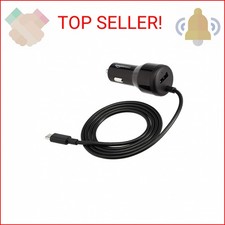 Amazon Basics 30W USB Car Charger, 1 USB-C 18W Cable with PD, 1 USB-A 12W Po