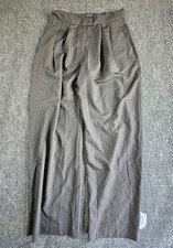 Asos Design Dress Pants Womens 12 Tall Black Pleated Wide Leg Formal Business
