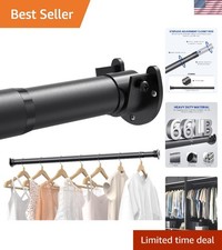 Iron Closet Rod 17-129 Inches, Stylish Matte Black, 66 lbs Load Capacity