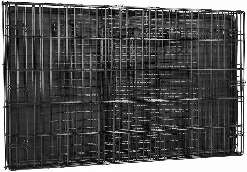 Jaula para perros de alambre de metal plegable y duradera con bandeja y una puer - Image 4 of 4