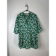 Vintage Victorias Secret Gold Label Oversized Sleep Shirt Floral Satin Button Up
