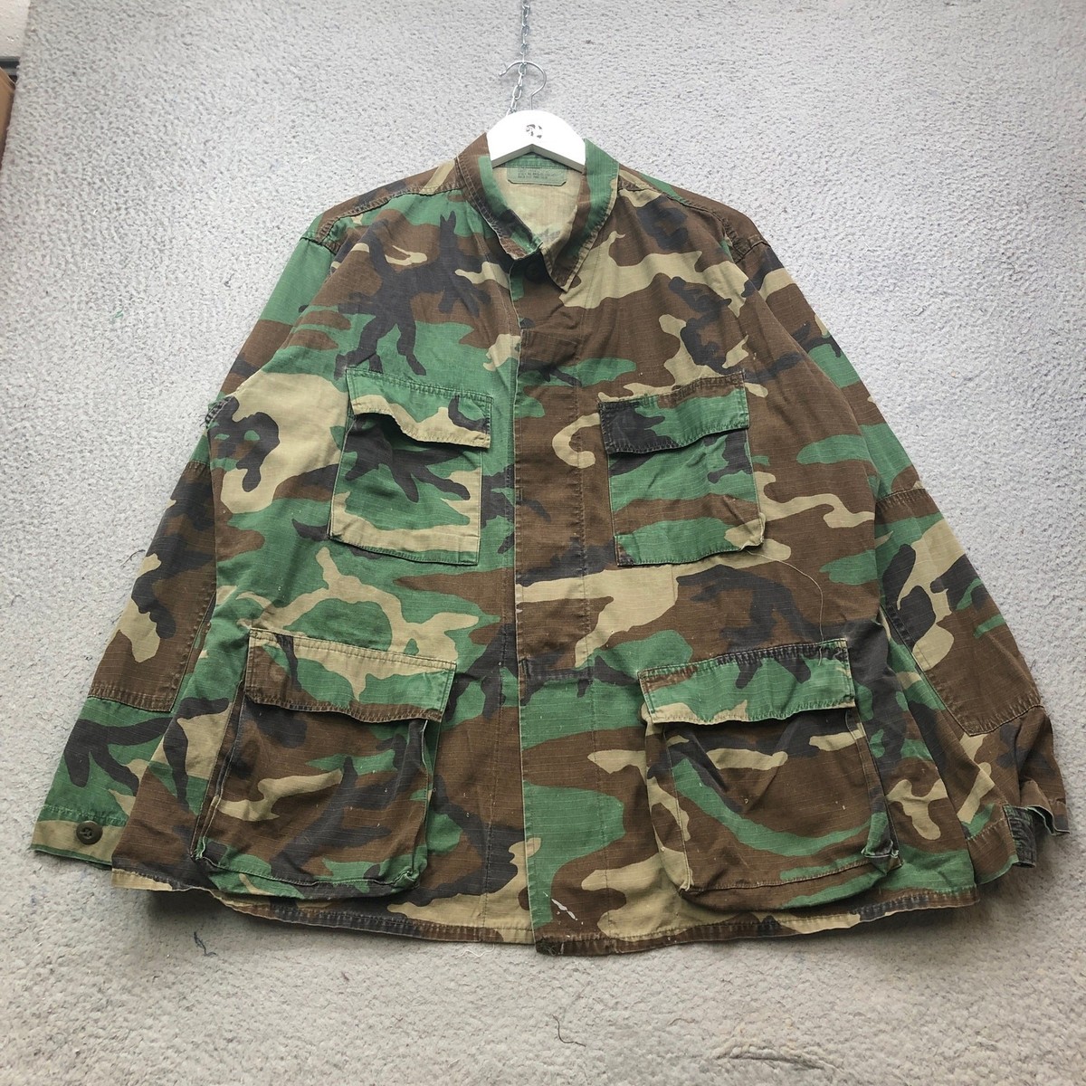 Vintage 80s 90s US Army M-65 Field Jacket Mens Large Woodland