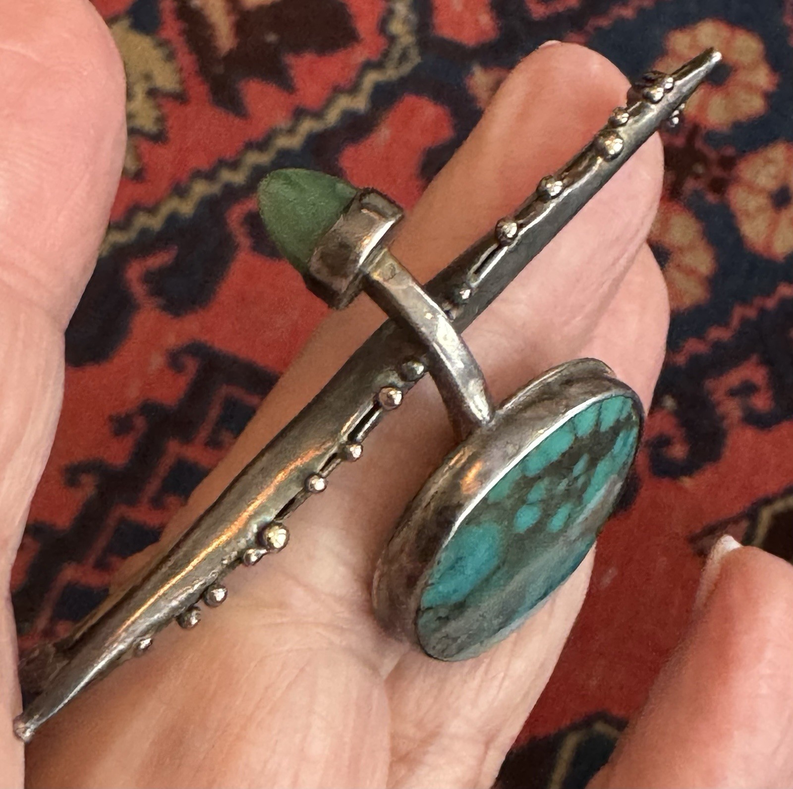 SPECTACULAR SIGNED STERLING SILVER TURQUOISE CHAL… - image 4