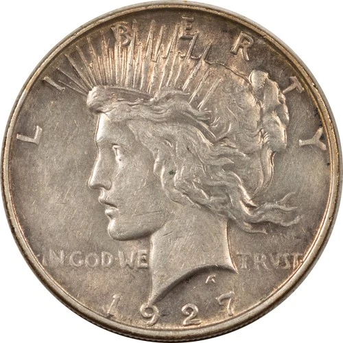 1927-D $1 PEACE DOLLAR - HIGH GRADE NEARLY UNCIRCULATED, VERY LIGHT SLIDE LINES!
