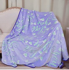 60x80 Ultra Soft Plush Throw Blanket    I Love You  Design