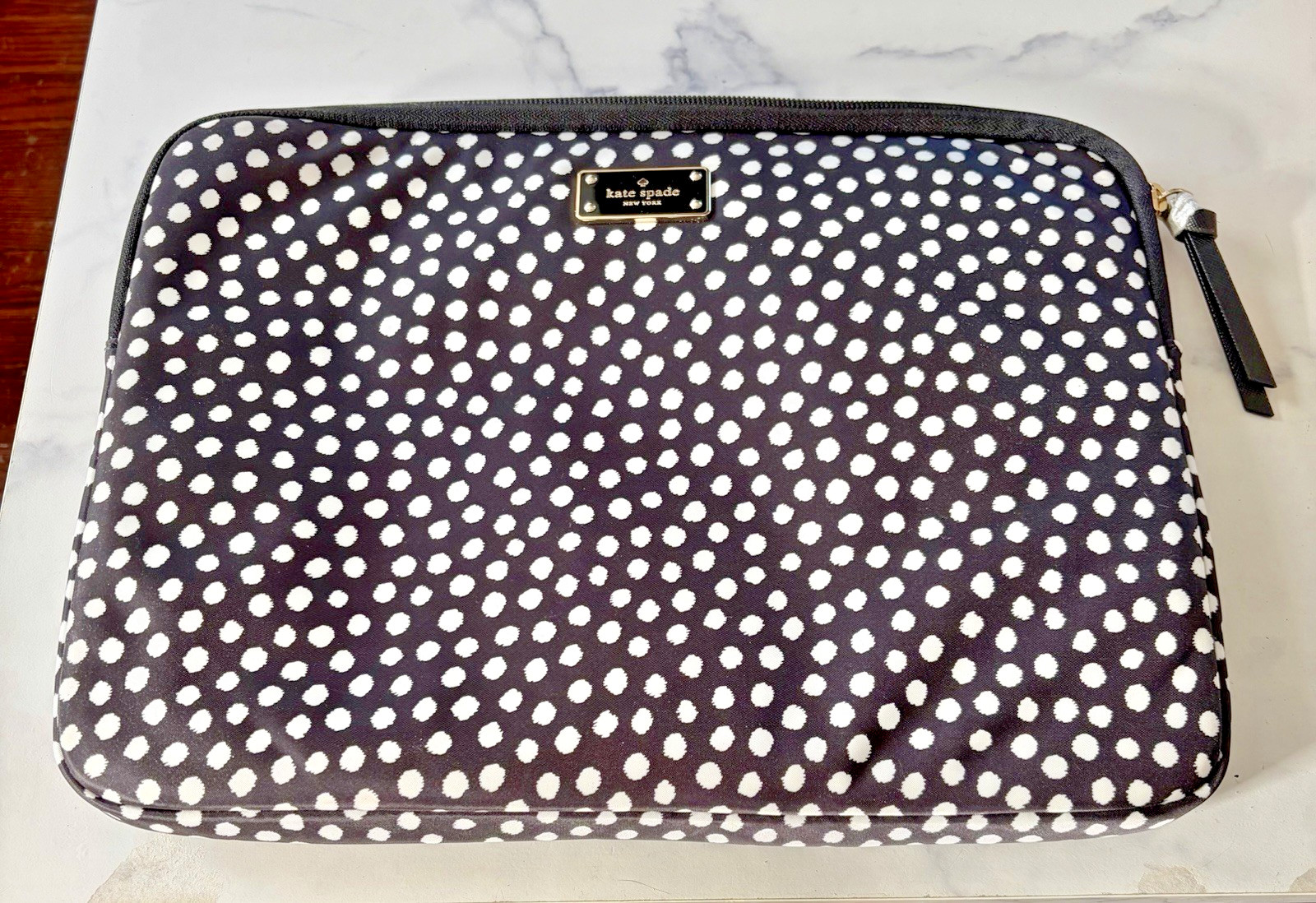 Kate Spade Polka Dot 13" Laptop Sleeve Case Protective Black
