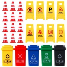 25 Pcs Miniature Road Signs Model Toy Children's Traffic Cone Toys