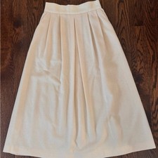 Vintage Norton McNaughton 100 Wool Cream A-Line Skirt