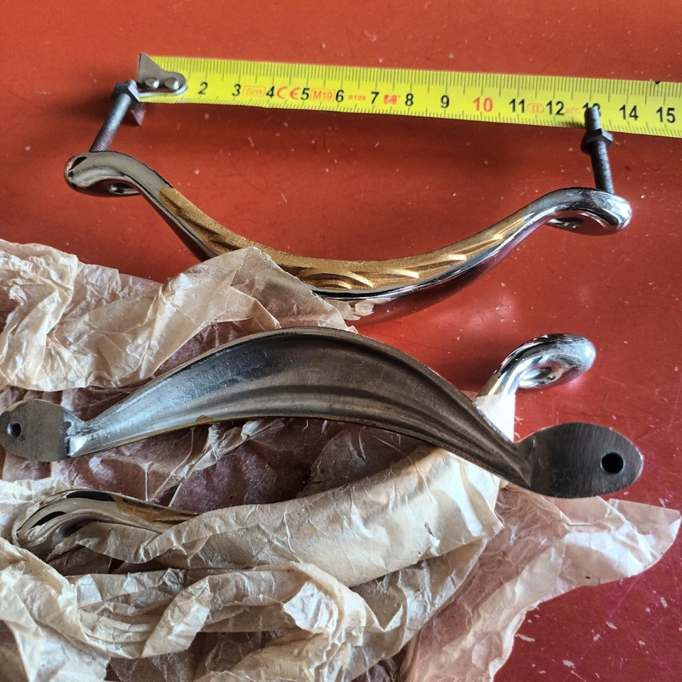 poignée laiton chromé Et Or Art Déco  - Photo 3/3