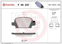 Bremsbelagsatz Scheibenbremse Prime Brembo P 59 037 FüR Opel X01 Corsa X04 Tigra