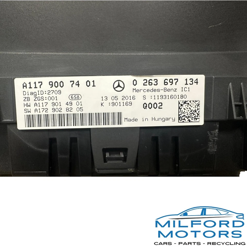 Instrument Speedometer Head/Cluster Fits 2016 Mercedes-Benz CLA250 Sedan 2.0L - Image 4 of 4