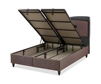Braunes Modernes Bett Aus Holz Und Textil