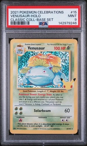 2021 POKEMON CELEBRATIONS CLASSIC COLLECTION #15 VENUSAUR-HOLO PSA 9