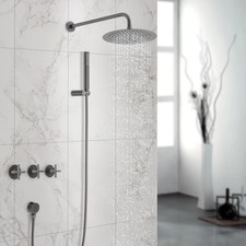 Complete Shower System with Ceramic Valve Core Wall Mounted Stainless Steel USA